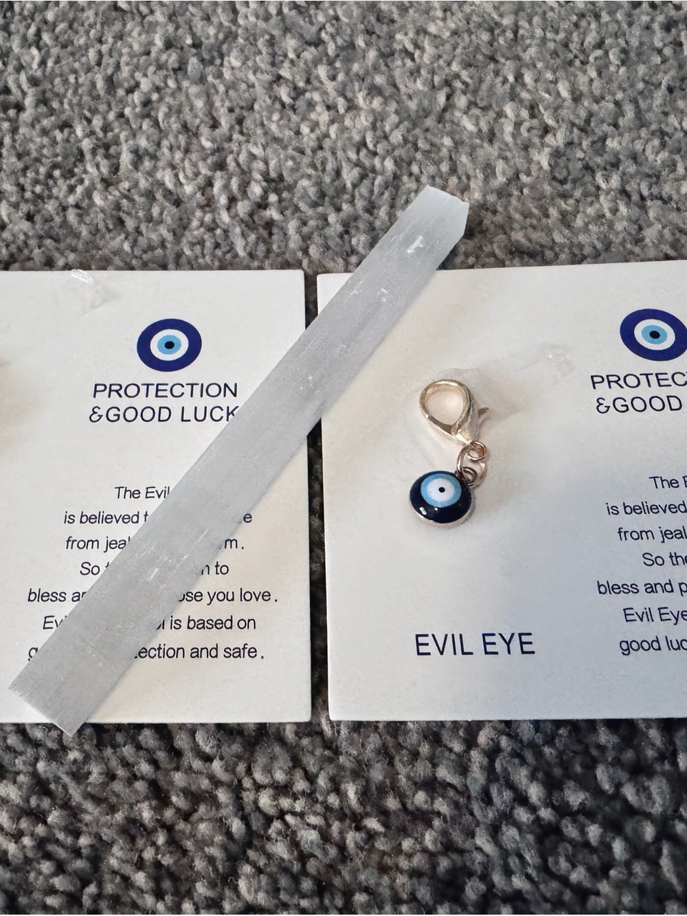 Evil Eye Charm Keychain - Blue Protection Accent